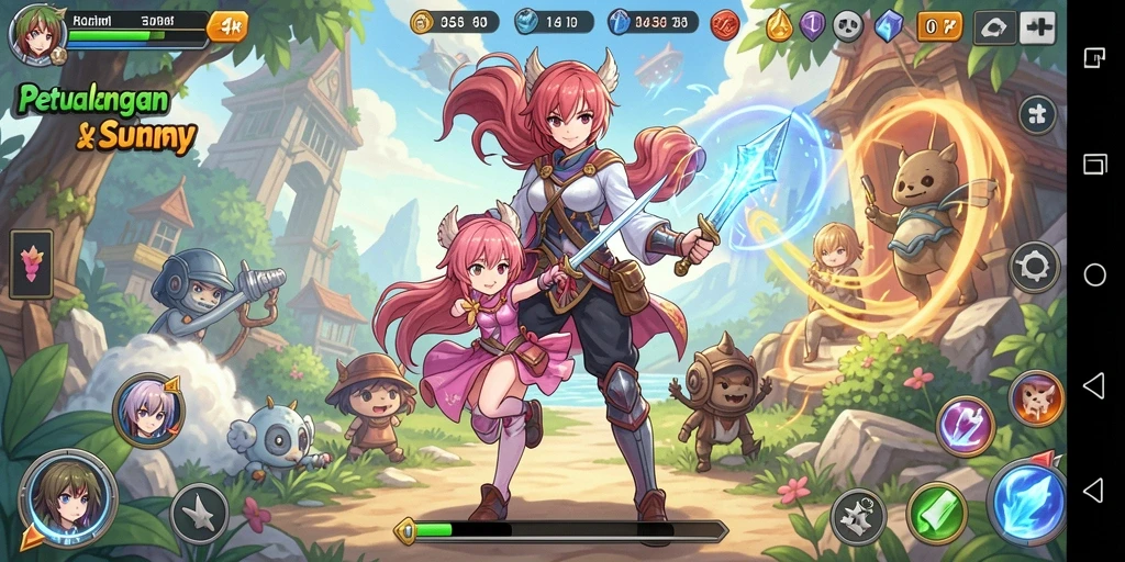 Tampilan screenshot <strong>34R</strong> menampilkan aksi seru dalam pertempuran karakter Anime.