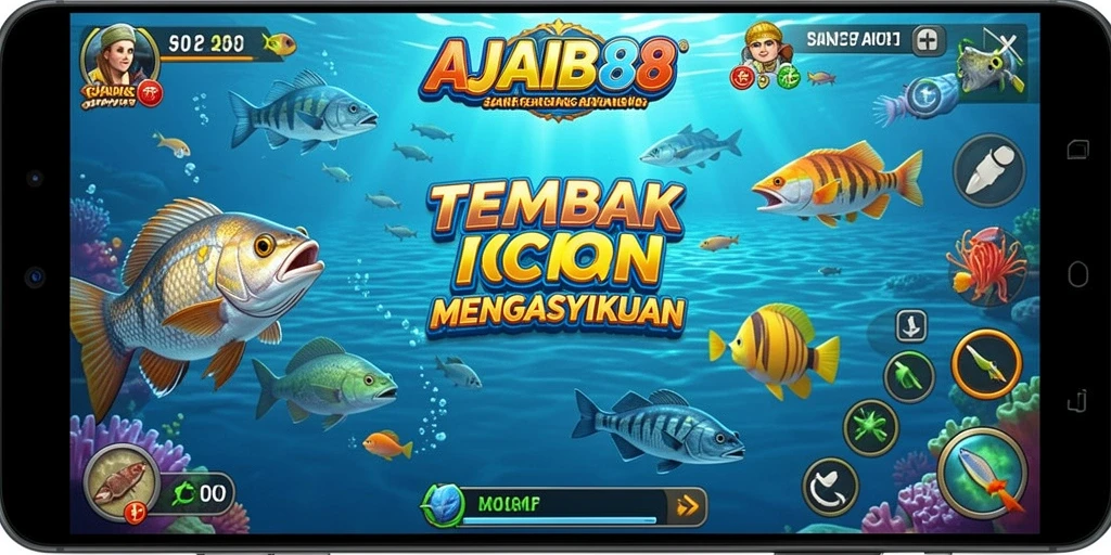 Screenshot gameplay AJAIB88 menampilkan keseruan menembak ikan.
