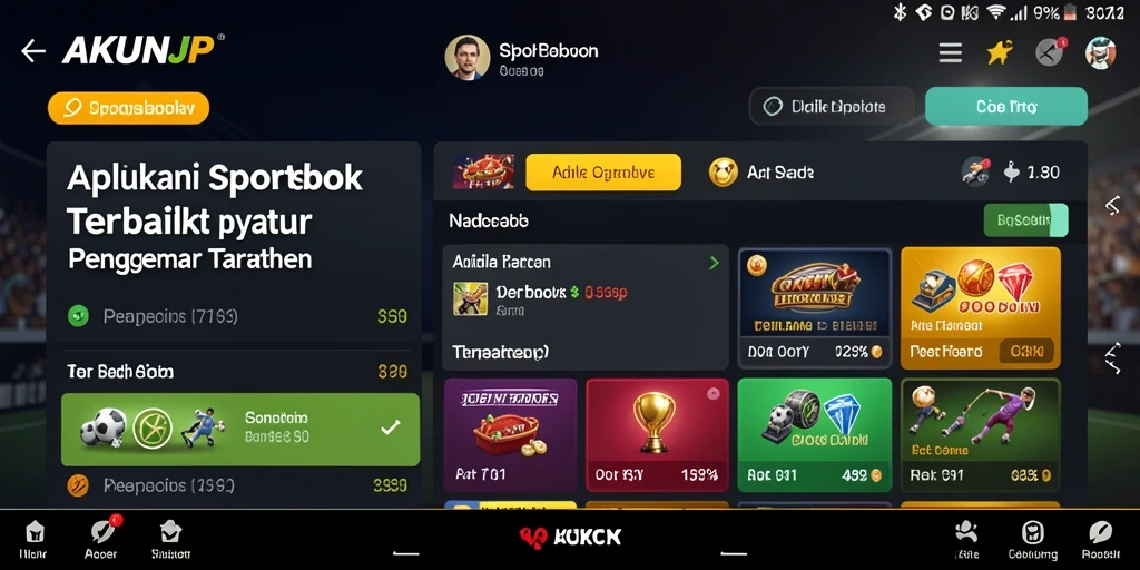 Tampilan menarik dan fitur interaktif dalam gameplay Sportsbook.