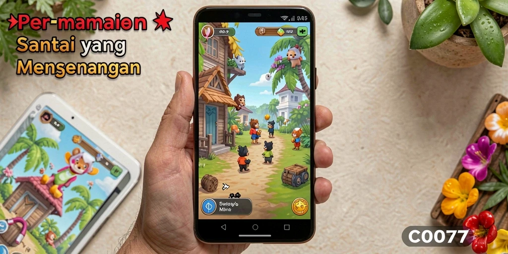 Tampilan gameplay C0077 yang menarik dan penuh warna.