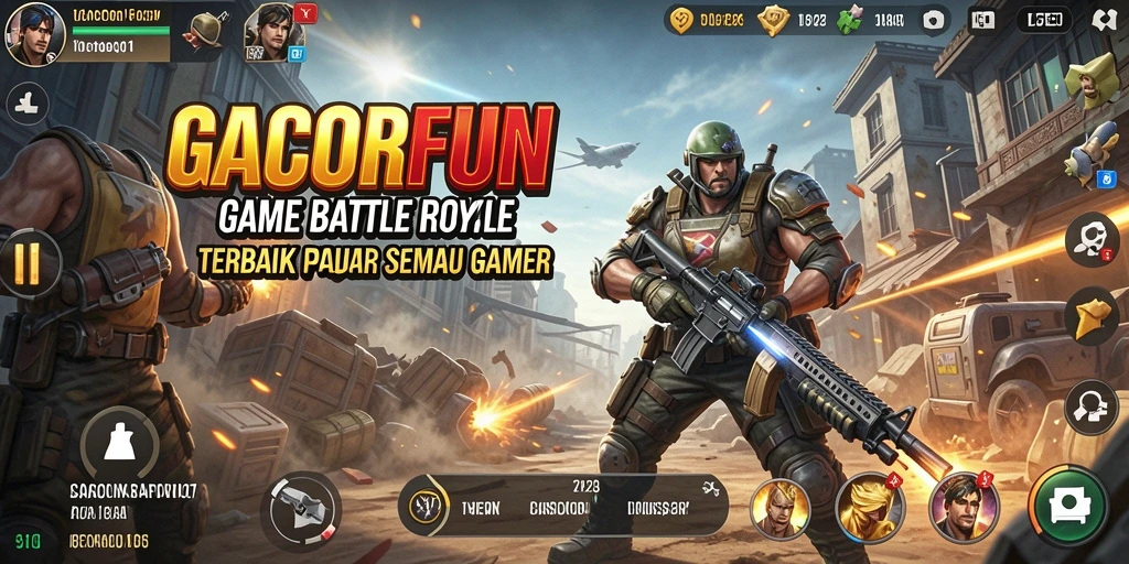 Tangkapan layar menggambarkan pertempuran intens dalam GACORFUN.