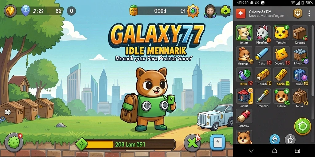 Tampilan gameplay GALAXY77 dalam aksi Idle yang menarik.