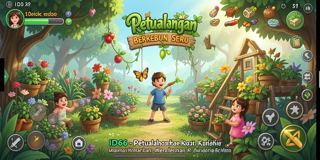 Tampilan gameplay berkebun yang seru dan interaktif di ID66.