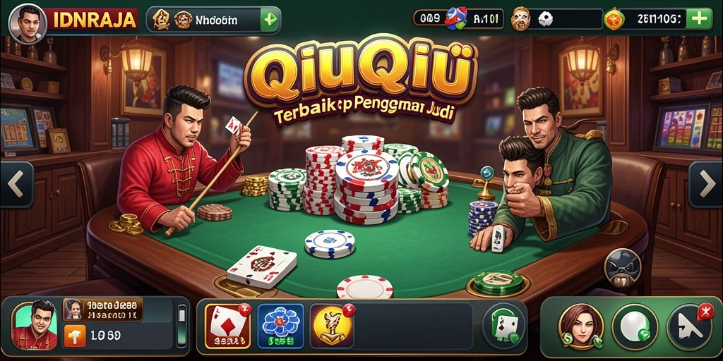 Screenshot utama IDNRAJA menampilkan gameplay QiuQiu yang mendebarkan.