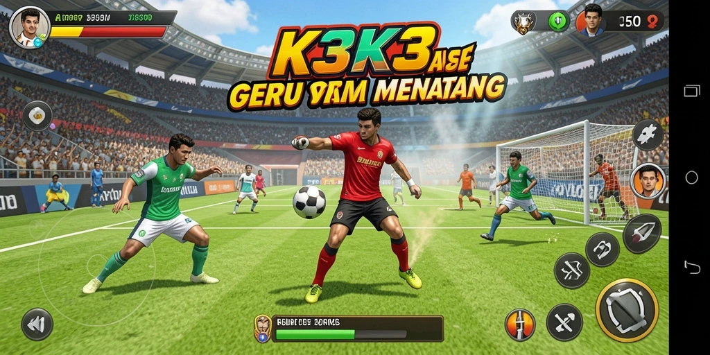 Gambaran seru dari gameplay olahraga K3K3 yang menantang.