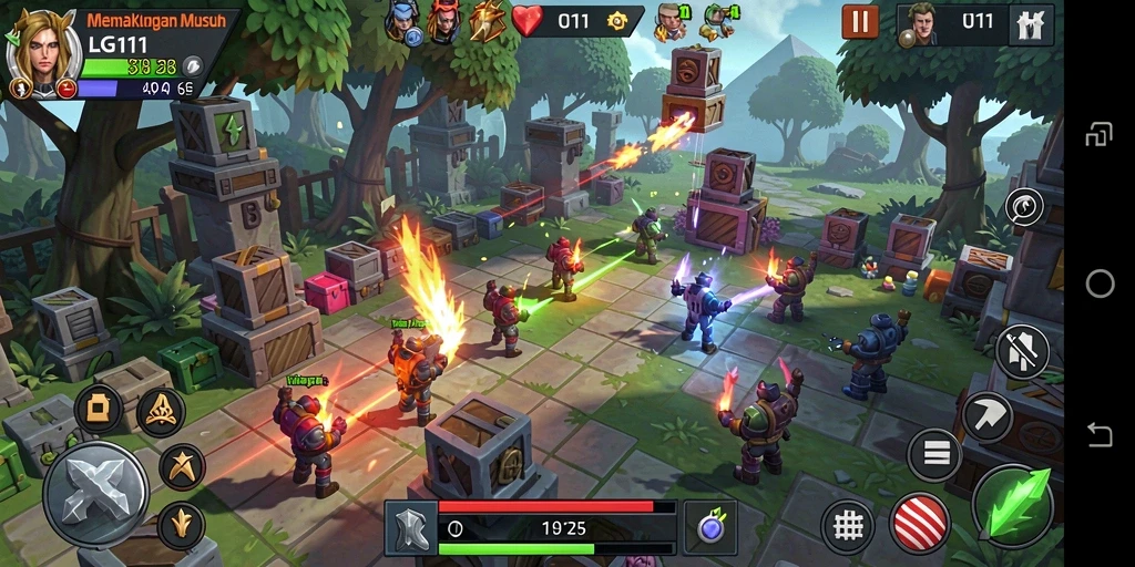 Gameplay menakjubkan Tower Defense di LG111 dengan berbagai menara dan musuh.