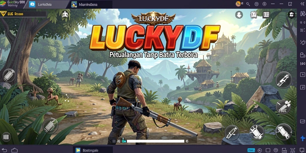 Tampilan gameplay yang menarik di dunia terbuka LUCKYDF.