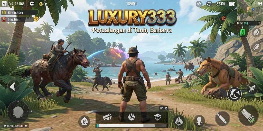 Screenshot gameplay LUXURY333 menampilkan aksi petualangan dalam dunia terbuka.
