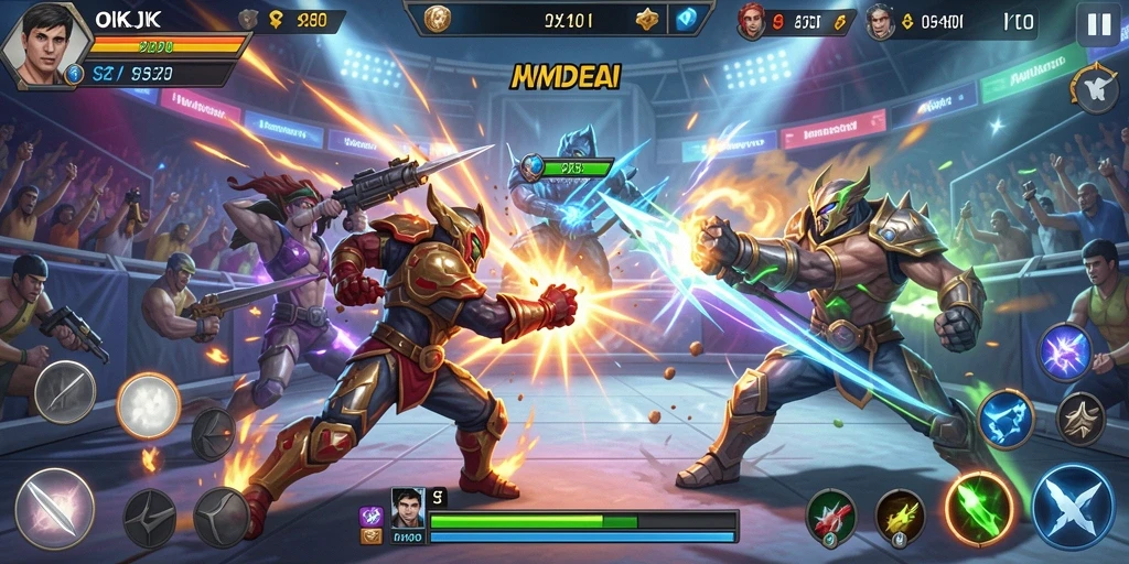 Gameplay OKJK yang menegangkan dan seru di arena Fighting.