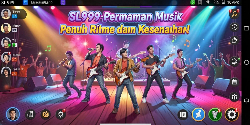 Tampilan menarik dari gameplay musik di SL999 yang penuh ritme.