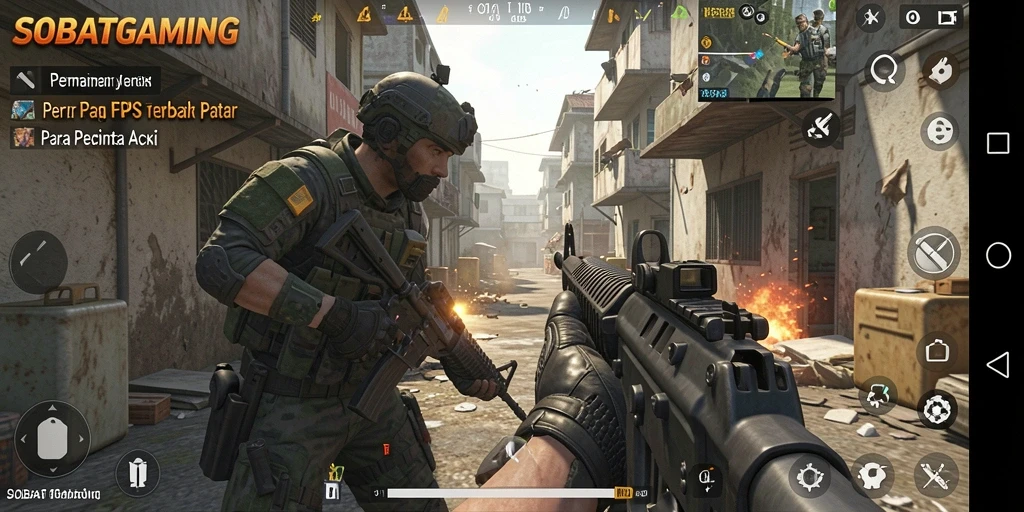 Tampilan gameplay intens SOBATGAMING saat pertempuran berlangsung.