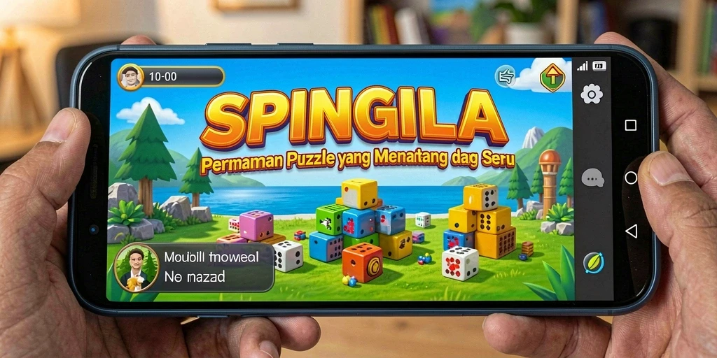 Tampilan gameplay menarik dalam SPINGILA dengan berbagai tantangan Puzzle.