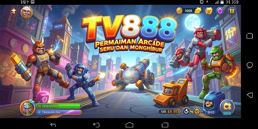 Tampilan gameplay TV888 yang penuh warna dan dinamis.
